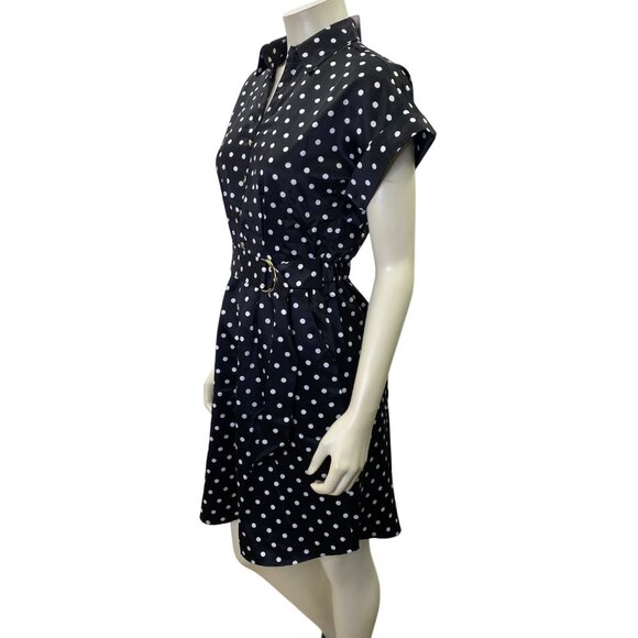 French Connection Women's Satin Blk/White Polka Dot Dress Sm NWT - Picture 9 of 12